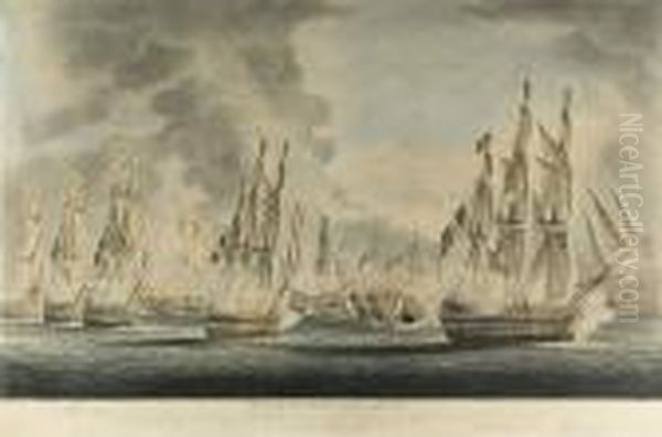 This Scene At Nearly The Close 
Of The Action With A View Of The French Admiral Dumonoir And The Ships 
Of His Division Making Their Escape To Windward Is Most Respectfully 
Inscribed To Vice Admiral Lord Collingwood, The Right Honourable Lord 
Northe - view 1