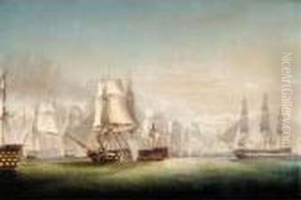 The Battle Of Trafalgar, With H.m.s. Victory Raking The Bucentaure - view 1