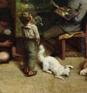 The Studio of the Painter, a Real Allegory, 1855 (detail) by Gustave Courbet