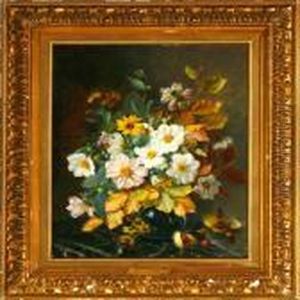 Autumn Flowers In Avase by Augusta Dohlmann