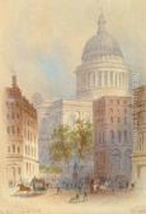 A Summer View Of St. Paul's Cathedral by Edwin Thomas Dolby