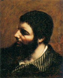 Self-Portrait with Striped Collar by Gustave Courbet