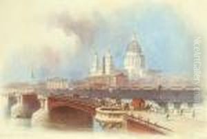 Blackfriar's Bridge; Lambeth Palace; Temple Bar; London Bridge by Edwin Thomas Dolby