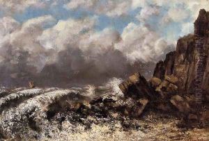 Seascape at Etretat by Gustave Courbet