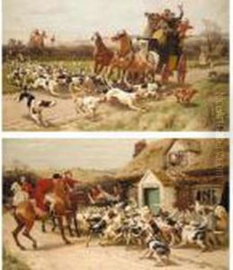 The Chase; The Refuge by John Charles Dollman