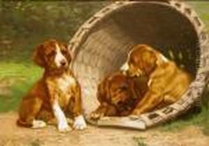Basket Of Puppies by John Henry Dolph