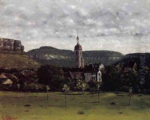View of Ornans and Its Church Steeple