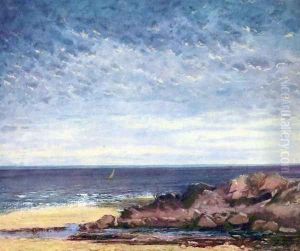 Sea coast in Normandy by Gustave Courbet