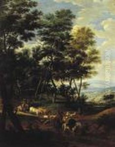 Paysage Au Troupeau by Pierre Salomon Domenchin De Chavannes