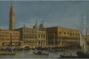 Venice, A View Of The Bacino Of San Marco With The Piazzetta by Apollonio Domenichini