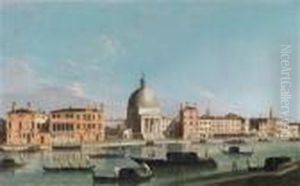 Der Canalegrande Mit Der Kirche San Simeone Piccolo by Apollonio Domenichini