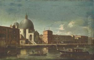The Grand Canal, Venice, With San Simeone Piccolo, Lookingwest by Apollonio Domenichini