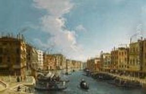 The Grand Canal, Venice, From The Rialto Bridge Towards Palazzo Foscari