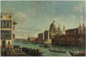 Venezia, Il Ponte Di Rialto Con Il Palazzo Dei Camerlenghi;
Veduta Del Canal Grande Con La Basilica Della Salute by Apollonio Domenichini