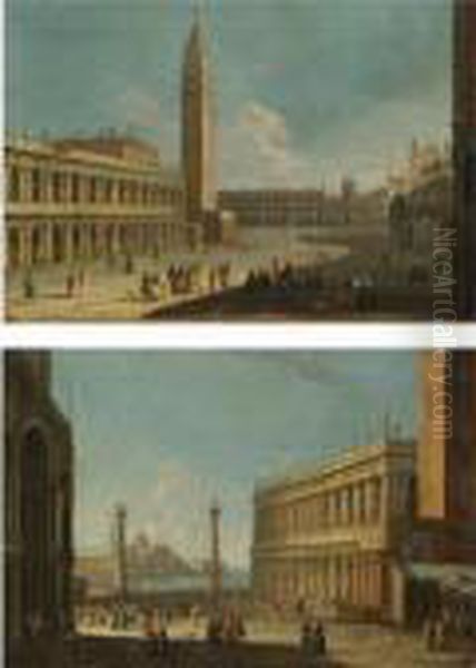 Venice, A View Of The Piazzetta 
Looking North Towards Piazza San Marco With The Biblioteca Marciana And 
Campanile On The Left;
 Venice, A View Of The Piazzetta From The Basilica Di San Marco Looking 
South Towards The Church Of San Giorgio Maggiore - view 1