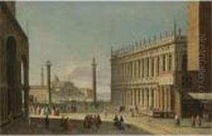 Venice, A View Of The Piazzetta Looking Out Towards The Bacino Di San Marco by Apollonio Domenichini