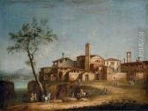 An Italianate Town With Elegant Figures