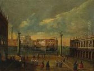 A View Of St. Mark's Square With Numerous Figures; Also A Companion Painting (a Pair)