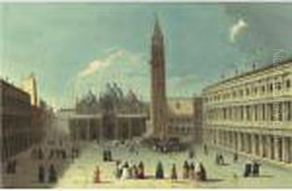View Of The Piazza San Marco 
Looking Eastwards Towards The Basilica And The Campanile, Venice - view 1