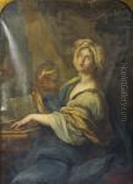 Portrait Of A Woman Playing The Harpsichord And A Child Watching (st. Cecilia) - view 1