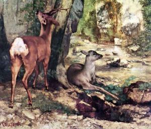 A Thicket of Deer at the Stream of Plaisir-Fountaine, Detail