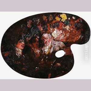 Goya Y Dos Personajes Goya Y Dos Personajes