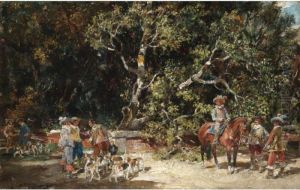La Reala De Caza (departing For The Hunt) by Francisco Domingo Marques