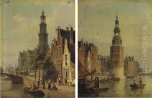 The Montelbaanstoren by Cornelis Christiaan Dommersen