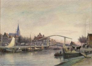 Unloading The Merchandise For The Vegetable Market In Oud Sloten, Amsterdam by Cornelis Christiaan Dommersen