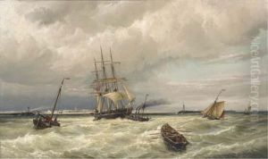 Entrance To The Harbour Of Ymuiden, New Route To Amsterdam by Cornelis Christiaan Dommersen