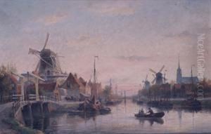 Evening At Maassluis Holland Evening At Maassluis Holland