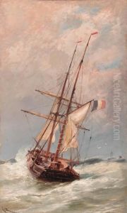 A French Topsail Fishing Schooner Setting Out A French Topsail Fishing Schooner Setting Out