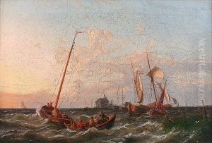 View On The Scheldt by Pieter Christiaan Cornelis Dommersen