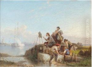The Artist's Seal On Reverse by Pieter Christiaan Cornelis Dommersen