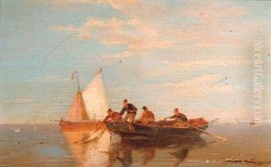 Fishermen Laying Their Net