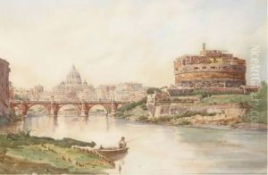 View Of The Castel Sant'angelo, Rome by Stefano Donadoni