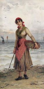 "bretonisches Fischermadchen". by Frederick Reginald Donat