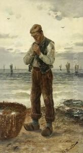 Rauchender Fischer Am
Strand. by Frederick Reginald Donat