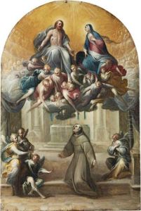 The Resurrected Christ And The Madonna With Angels by Giovanni Andrea Donducci (see MASTELLETTA)