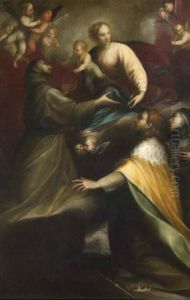 Madonna Col Bambino, Cherubini,
San Fran- Cesco, San Luigi Dei Francesi E Una Santa In A- Dorazione by Giovanni Andrea Donducci (see MASTELLETTA)