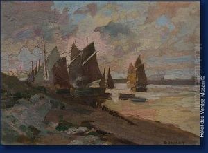 Voiliers Amarres by Auguste Donnay