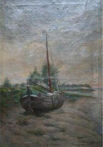 Bateau Aubord De L Eau by Jacques Dore