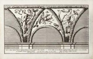 Psyches Et Amoris Nuptiae Ac 
Fabula A Raphaele Sanctio Urbinate Romae In Farnesianis Hortis 
Transtyberim Ad Veterum Aemulationem Ac Laudem Colorum Luminibus 
Expressa A Nicolao Dorigny Ad Similitudinem Delineata Et Incisa... by Nicolas Dorigny