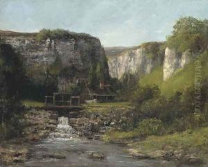Jura Landscape with a Watermill by Gustave Courbet