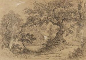 Landschaft Mit Wasserfall by Johann Jakob Ii Dorner