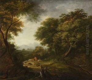 Bewaldete
Gebirgslandschaft. by Johann Jakob Ii Dorner