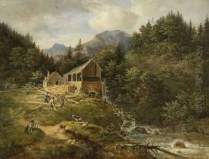 Sagemuhle Am Wildbach by Johann Jakob Ii Dorner