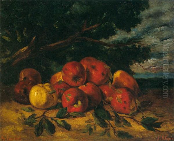 Red Apples at the Foot of a Tree - view 1