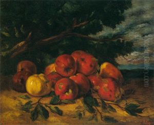 Red Apples at the Foot of a Tree by Gustave Courbet