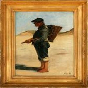 A Fisherman On The Beach by Anton Laurids Johannes Dorph